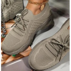 Lace-Up Vulcanized Platform Sneakers