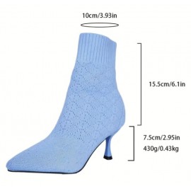 Women's Ankle High Stretch Knit Sweater Boots
