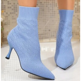 Women's Ankle High Stretch Knit Sweater Boots