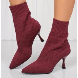 Women's Ankle High Stretch Knit Sweater Boots