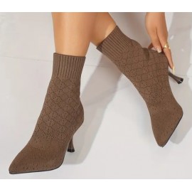 Women's Ankle High Stretch Knit Sweater Boots