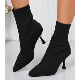 Women's Ankle High Stretch Knit Sweater Boots
