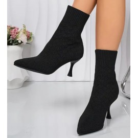 Women's Ankle High Stretch Knit Sweater Boots