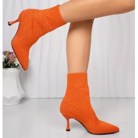 Women's Ankle High Stretch Knit Sweater Boots