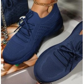 Lace-Up Vulcanized Platform Sneakers