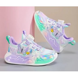 Girls' Casual Pink and Purple Spring Sneakers