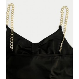 Elegant Chain Strap Form Fitting Evening Dress
