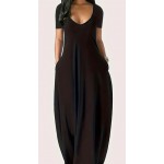 Elegant V-Neck Long Length Summer Dress with 2 in the Pack