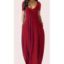 Elegant V-Neck Long Length Summer Dress with 2 in the Pack