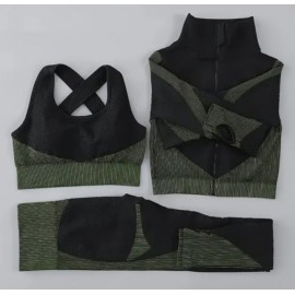 Seamless 3pcs Yoga Tracksuit Set