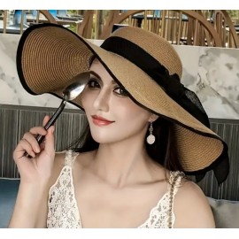 Women's Wide-Brim Foldable Straw Hat