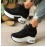 Women's Black Low-Top Slip-On Breathable Mesh Casual Sneakers