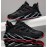 Men's Casual Black and Red Tint Sport Sneakers