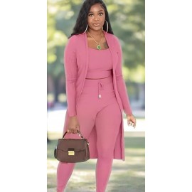 Women's 3pc Crop Tank Top Lounge Wear Set