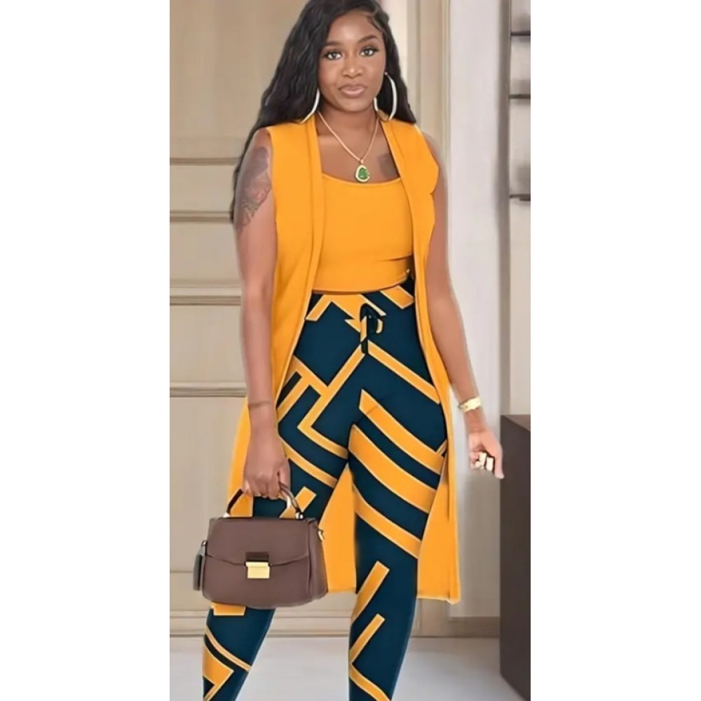 Women's 3pc Crop Tank Top Lounge Wear Set