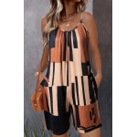 Casual Geometric Sleeveless Summer Romper