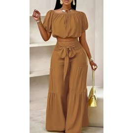 Strapless Shoulder Puff-Sleeved Stylish Summer Set