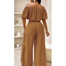 Strapless Shoulder Puff-Sleeved Stylish Summer Set