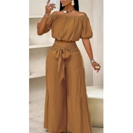 Strapless Shoulder Puff-Sleeved Stylish Summer Set