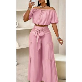 Strapless Shoulder Puff-Sleeved Stylish Summer Set