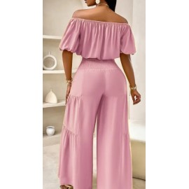 Strapless Shoulder Puff-Sleeved Stylish Summer Set