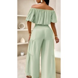 Strapless Shoulder Puff-Sleeved Stylish Summer Set