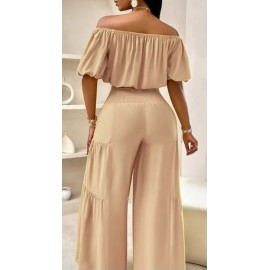 Strapless Shoulder Puff-Sleeved Stylish Summer Set