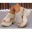 Women's Knit Mesh Platform Heel Casual Summer Sandals