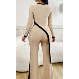 Elegant Knit Fabric Spring Evening Jumpsuit