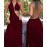 Elegant Halter Neck Form Fitting Solid Color Evening Dress