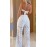 White Lace Cut-Out Style Strapless Summer Jumpsuit