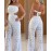 White Lace Cut-Out Style Strapless Summer Jumpsuit
