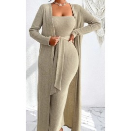 Elegant Thin Shoulder Strap Two Piece Casual Evening Dress