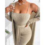 Elegant Thin Shoulder Strap Two Piece Casual Evening Dress