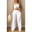 White Backless Pleated Sleeveless Crop Top 2Pc Summer Set