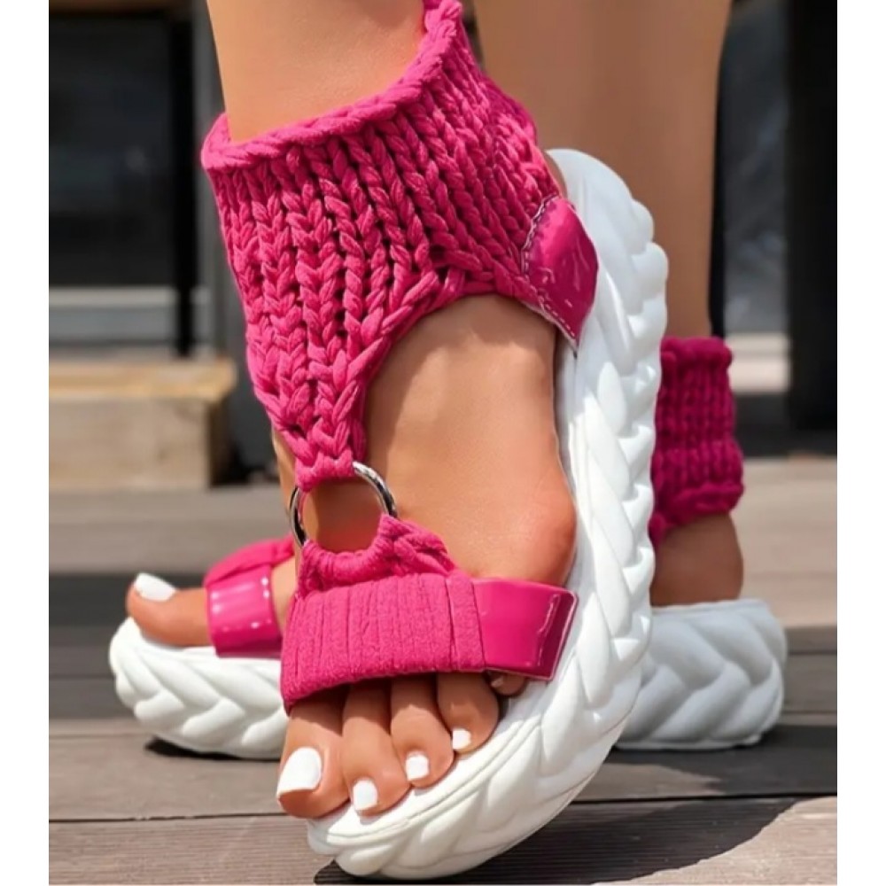 Women's Braided Knit Platform Sandals