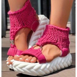 Women's Braided Knit Platform Sandals