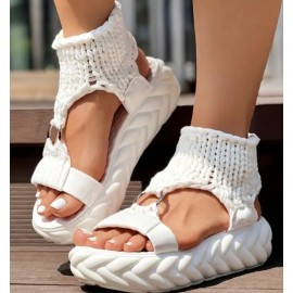 Women's Braided Knit Platform Sandals