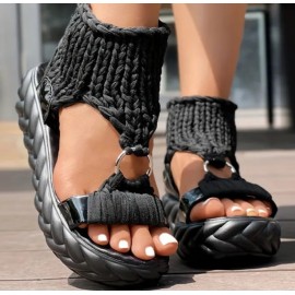 Women's Braided Knit Platform Sandals