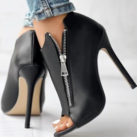 Women's Slip-On Thin High Heels Casual Boots