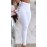 Stretchy White High-Waisted Casual Legging Pants