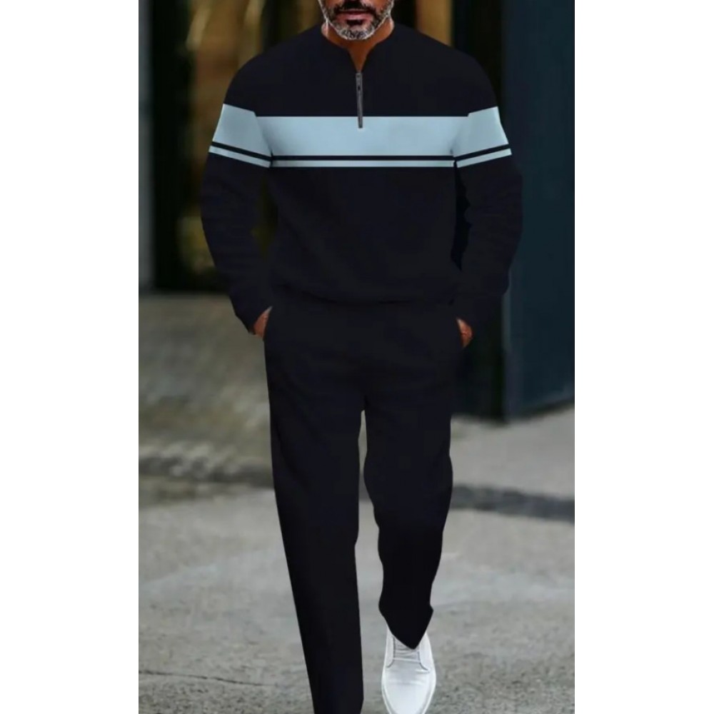 Men's Dark and Light Blue Casual Sport Set