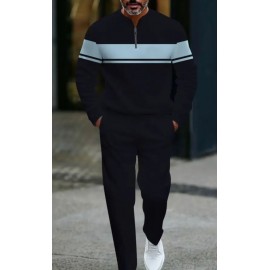 Men's Dark and Light Blue Casual Sport Set
