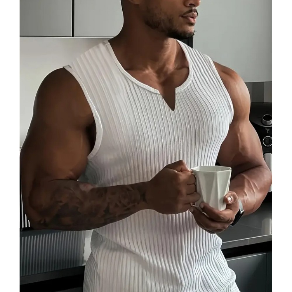 Men's Slim Fit Sleeveless Casual Workout Shirt