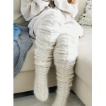 Striped Thermal Thigh-High Leg Warmers