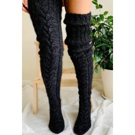 Striped Thermal Thigh-High Leg Warmers