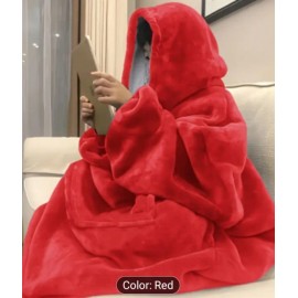 Soft Double-Sided Pajama Blanket Hoodie