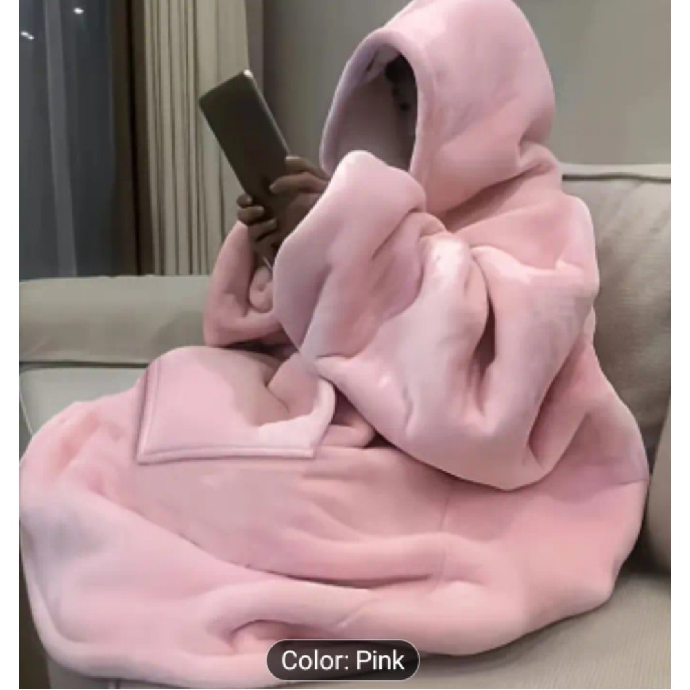 Soft Double-Sided Pajama Blanket Hoodie