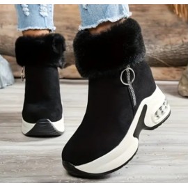 Mid-Heel Platform Ankle Boots
