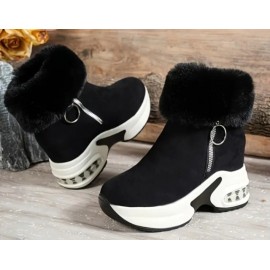 Mid-Heel Platform Ankle Boots